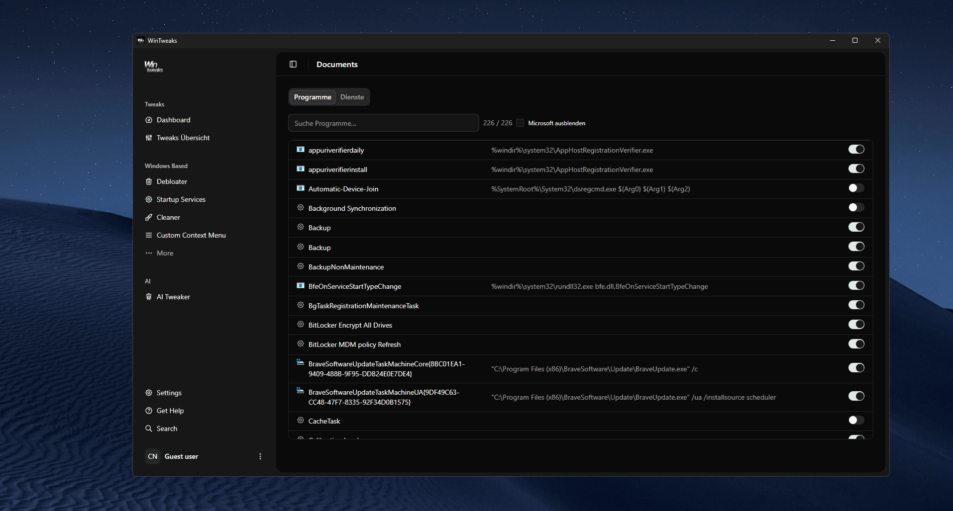 app screen